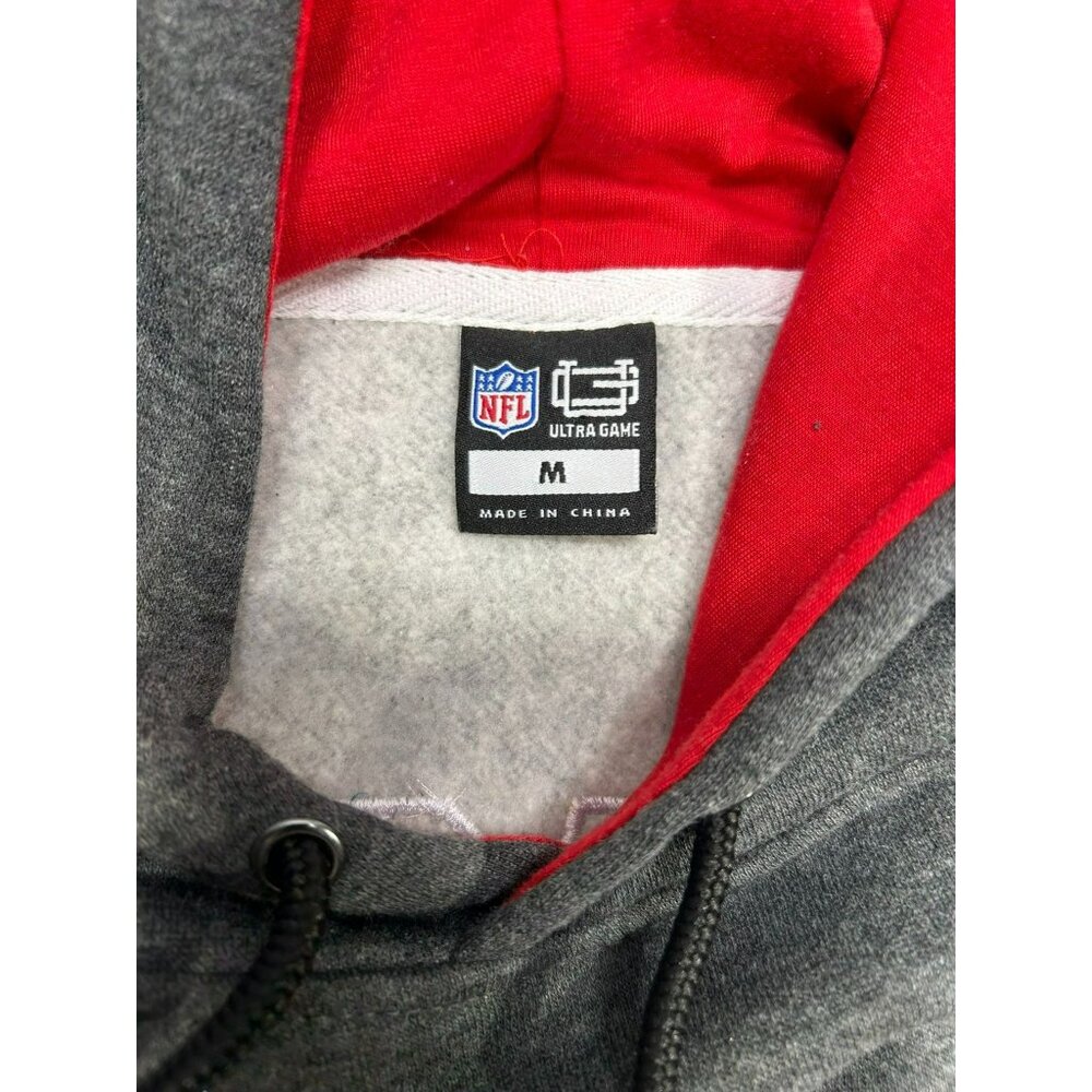 Kansas City Chiefs Gray Hoodie Red Accents Official NFL Team Apparel M Sweatshir - Picture 7 of 8